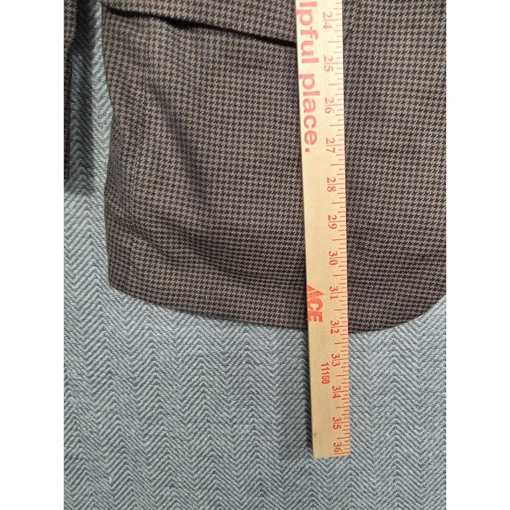 Robert Stock Mens Brown Houndstooth Blazer Sport Coat Two Button‎ Jacket Vintage
